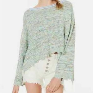 Free People Prism Space Green Dye Knit Winter Autumn Pullover